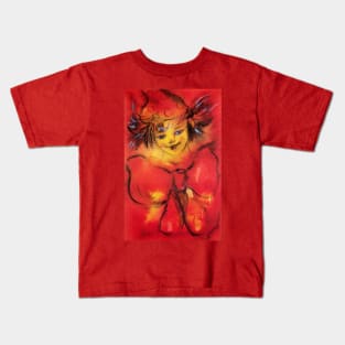 RED CLOWN WITH RIBBON Kids T-Shirt